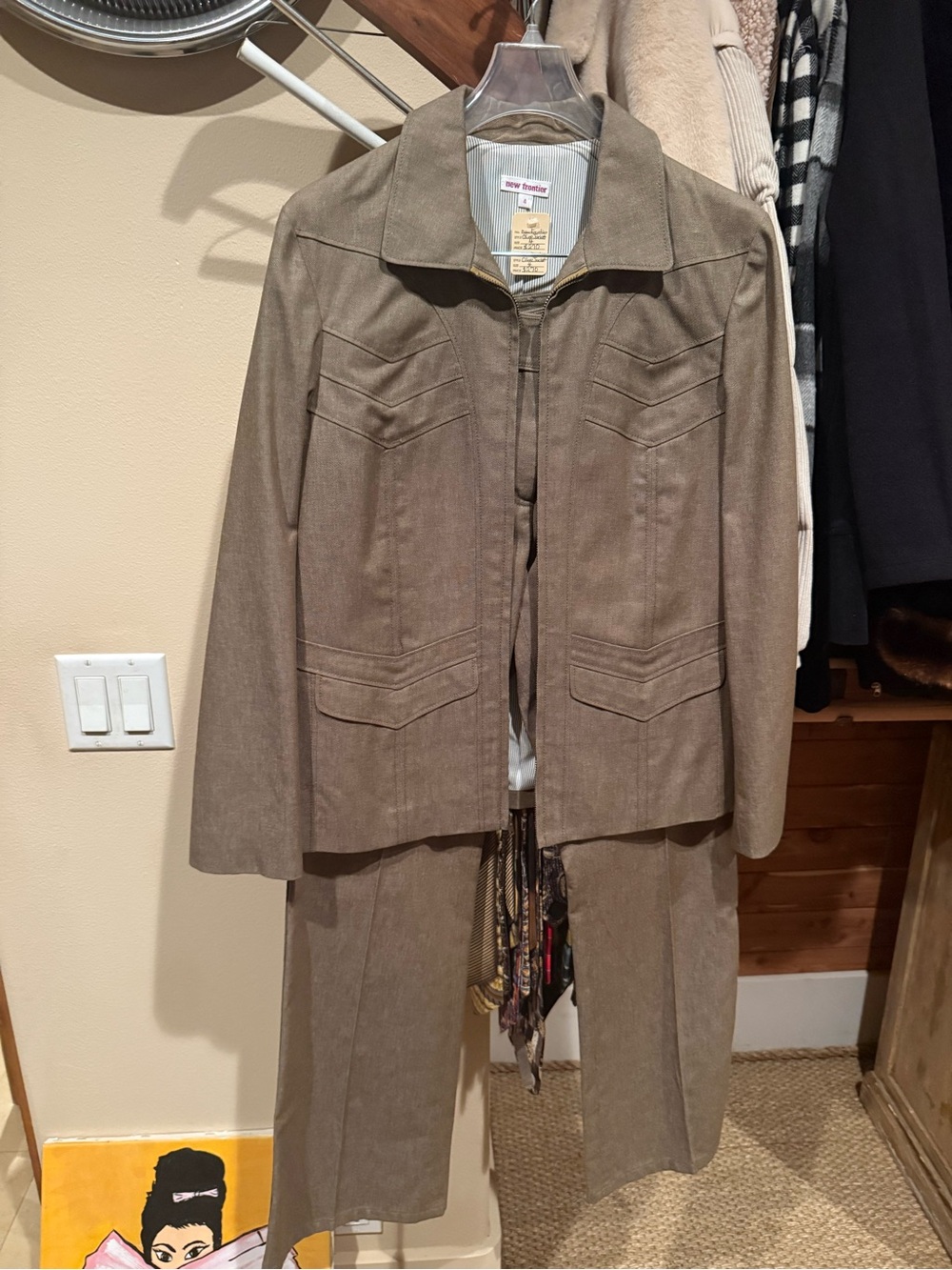 New Frontier Women's Taupe Jacket - Pant Set